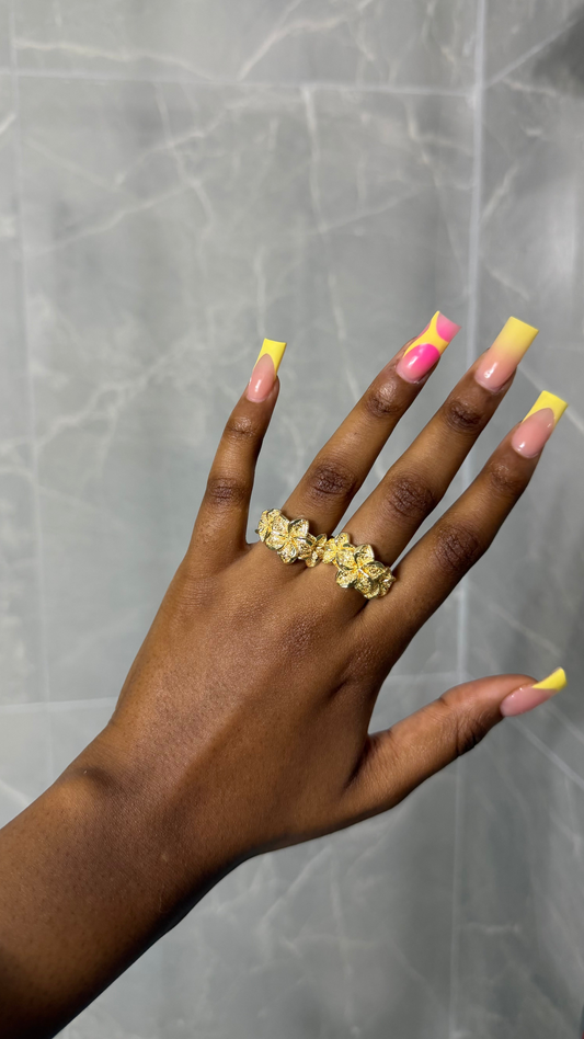 Encrusted Flower Ring