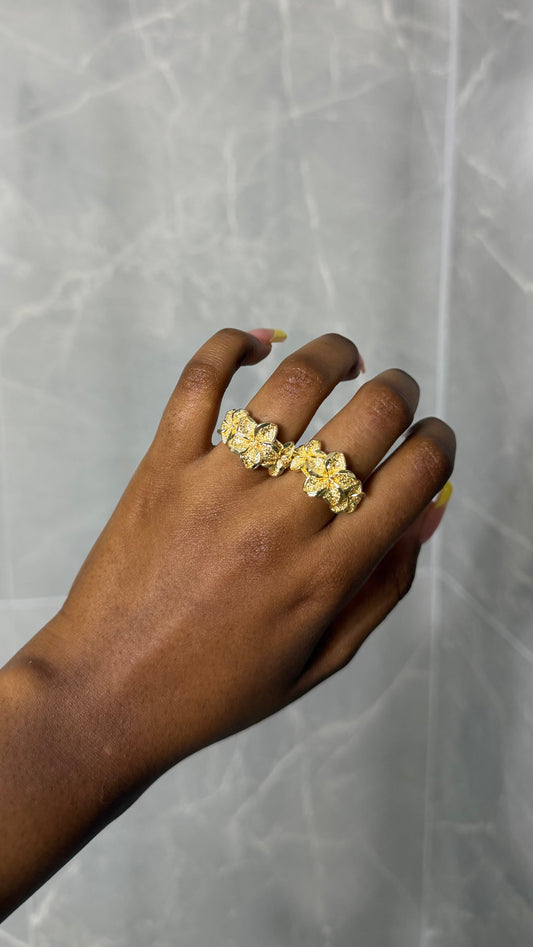 Encrusted Flower Ring