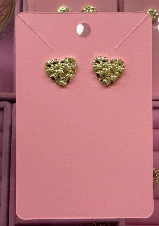 Big Heart nugget earrings