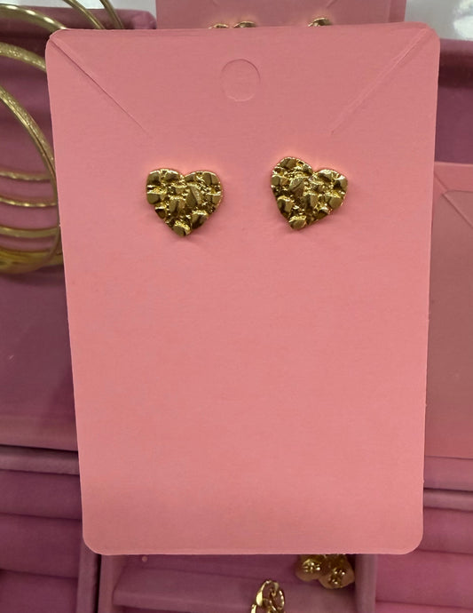 Medium Heart nugget earrings