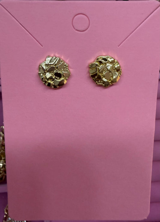 Medium Circle nugget earrings